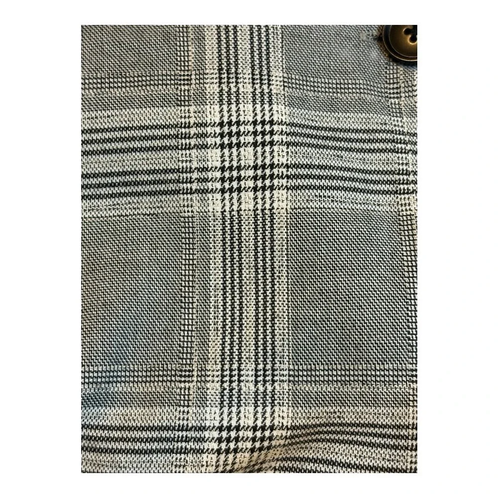 Steve Madden Plaid Double‎ Breasted Blazer Womens Large Gray Professional